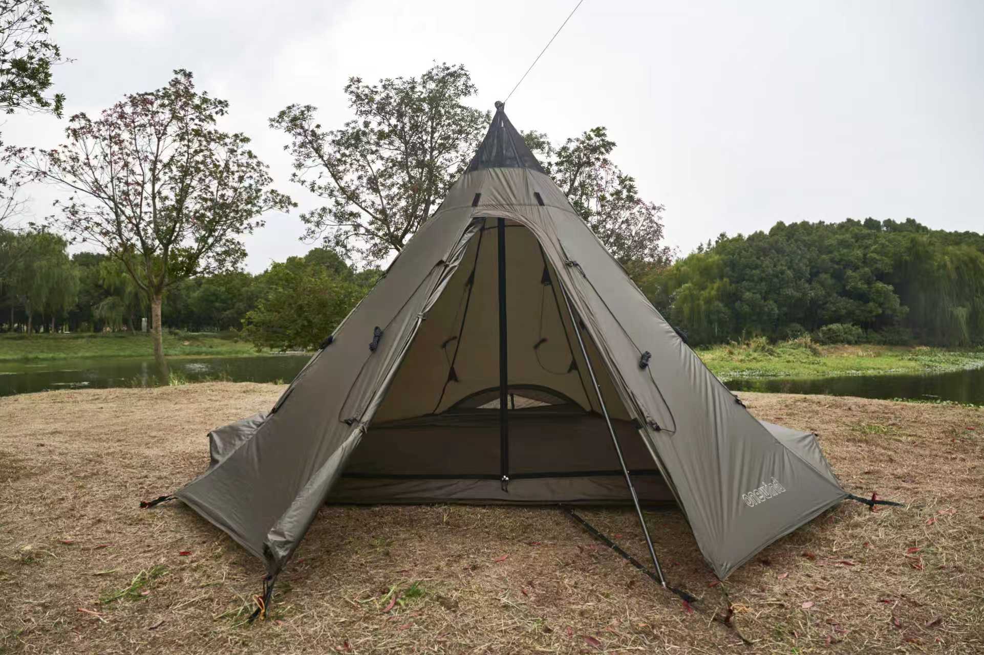 Completed TeePee tent displayed outdoors.
